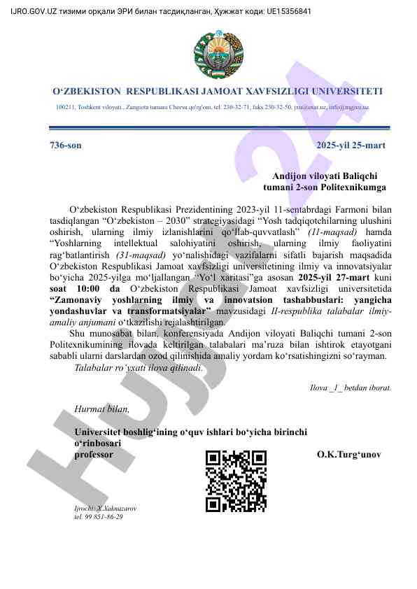 Zamonaviy yoshlarning ilmiy tashabbuslari