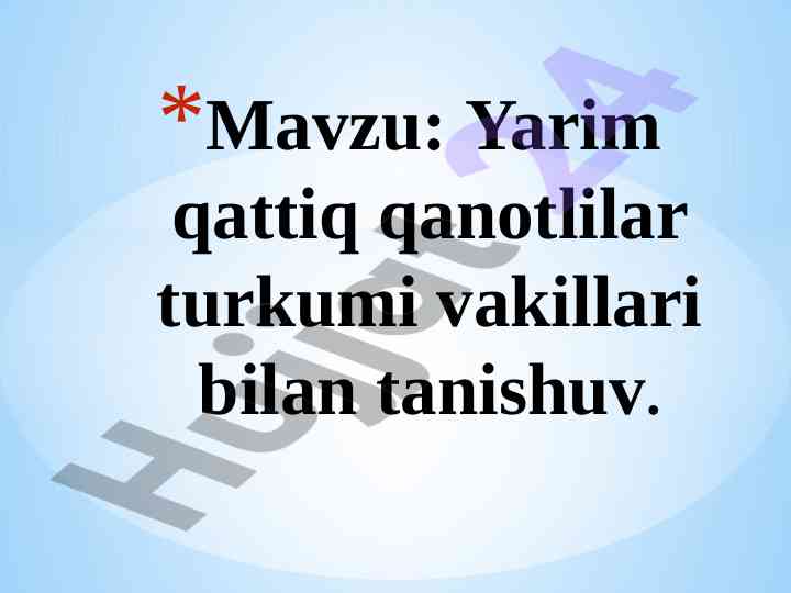 Yarim qattiq qanotlilar turkumining bioekologiyasi