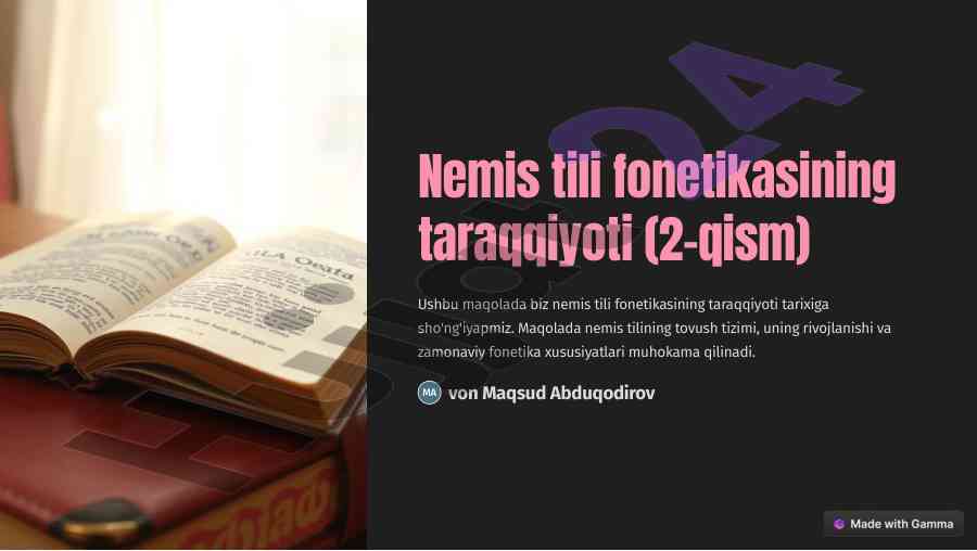 Nemis tili fonetikasining taraqqiyoti tarixi
