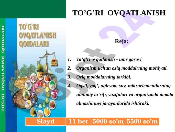 To’g’ri ovqatlanish - umr garovi