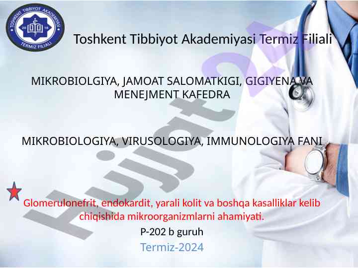 Mikroorganizmlar ahamiyati glomerulonefritda