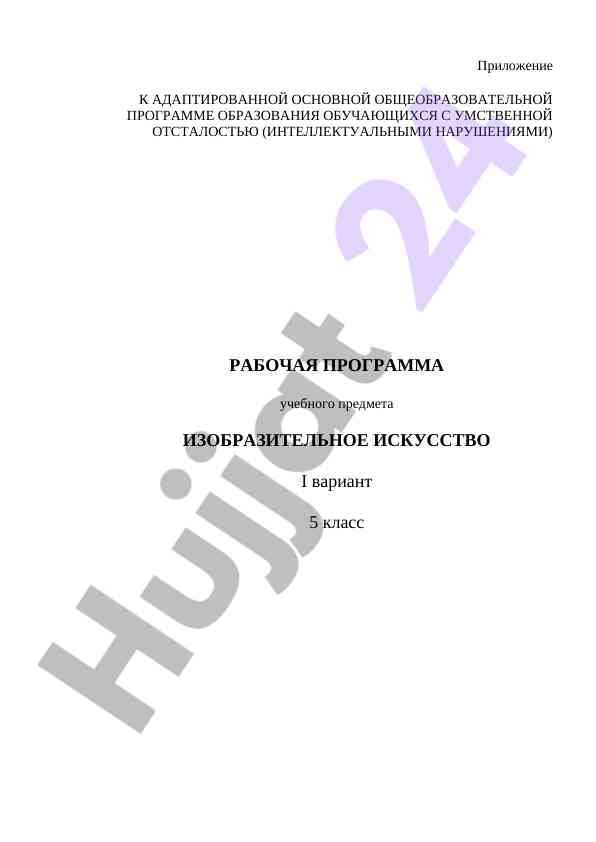 Адаптированная программа изобразительного искусства