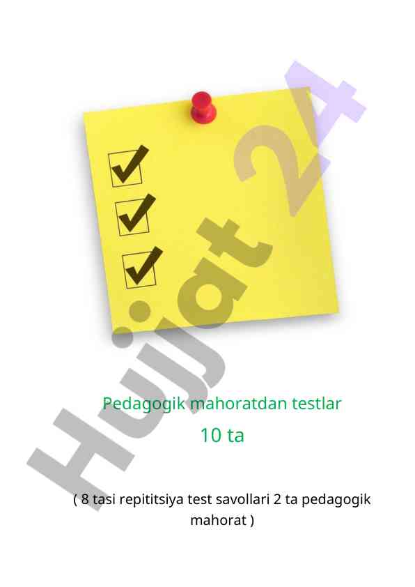 Pedagogik Mahoratdan Testlar