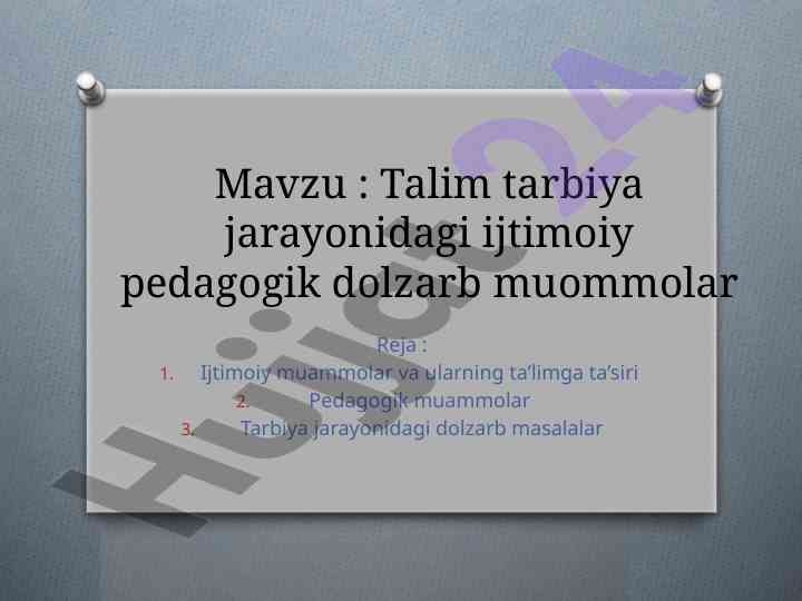 Ijtimoiy pedagogik muammolar va ta'limga ta'siri