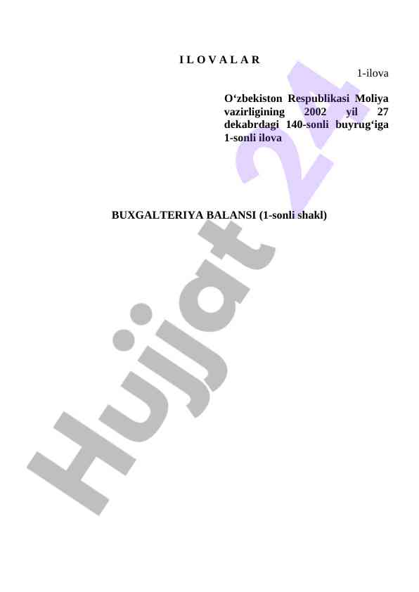 Moliyaviy hisobotlar bo‘yicha mahsulotlar