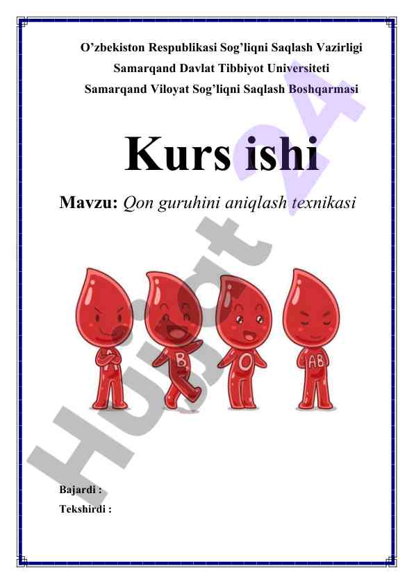 Qon guruhini aniqlash texnikasi
