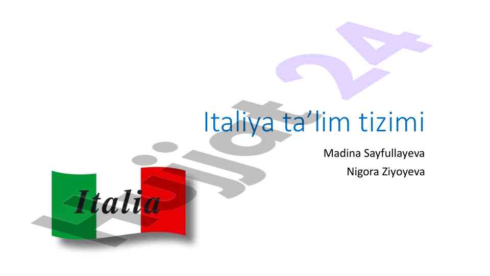 Italiya ta’lim tizimi haqida qisqacha ma’lumotlar