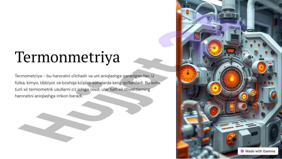 Termometriya haroratni o'lchash fanining asoslari