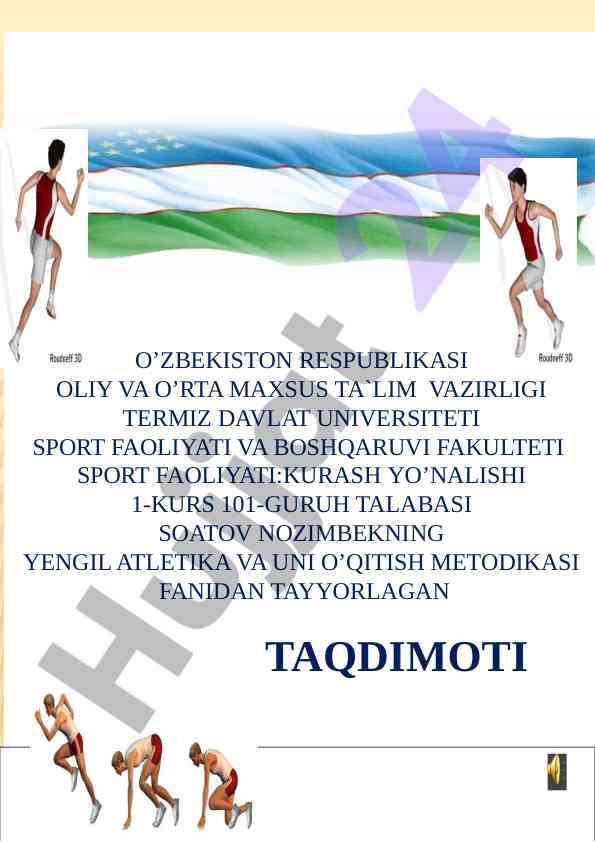 Yengil atletika o‘qitish metodikasi taqdimoti