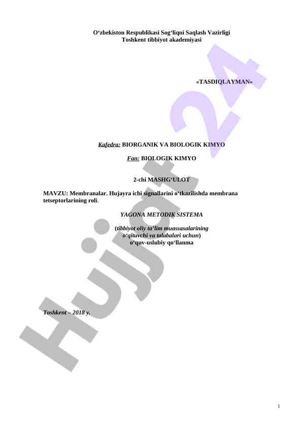 O‘quv uslubiy qo‘llanma biologik kimyo