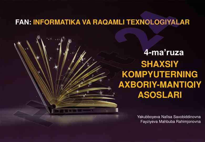 Shaxsiy kompyuterning axboriy-mantiqiy asoslari