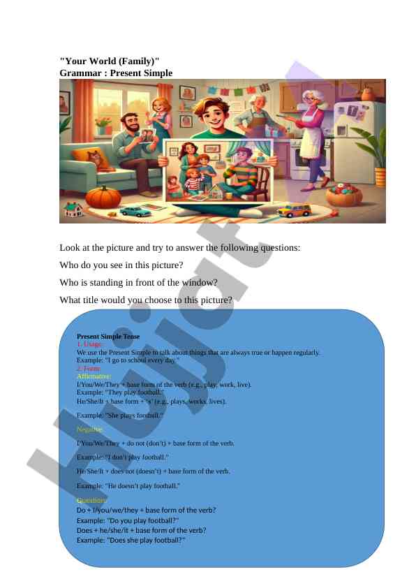 Grammar exercises on present simple tense