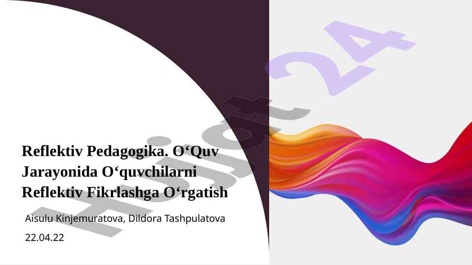 Reflektiv pedagogika va o‘quvchilarni fikrlashga o‘rgatish