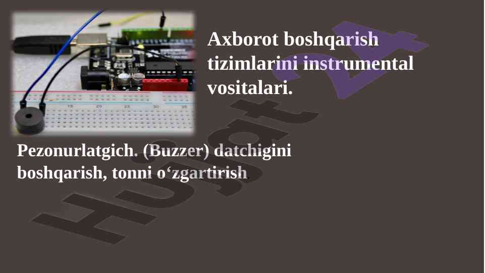 Arduino piezo buzzer boshqaruvi ton va analogwrite