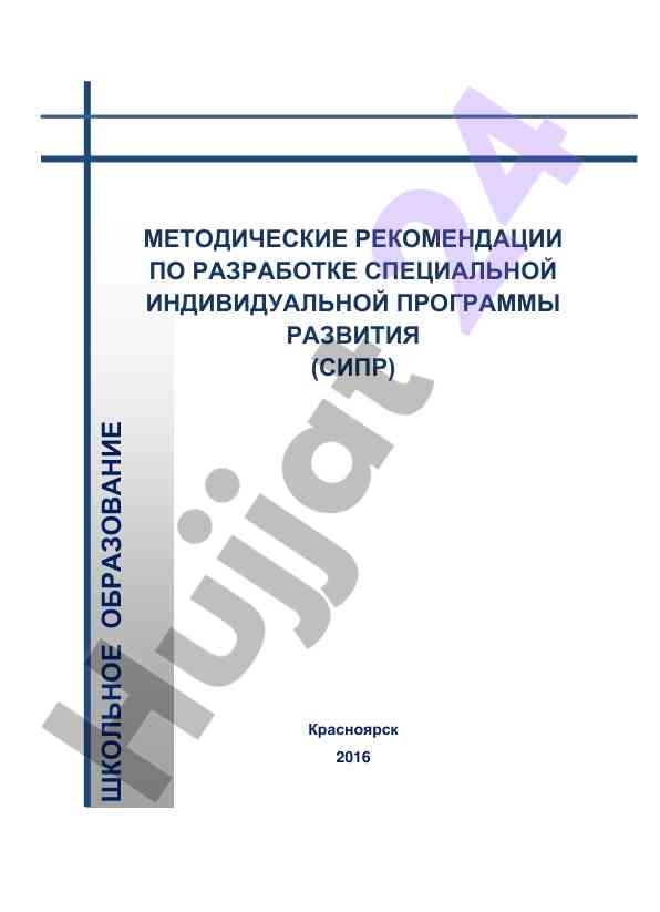 Методические рекомендации по разработке сипр
