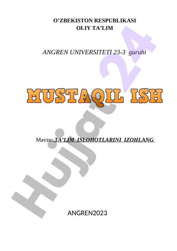 Ta'lim islohotlarini izohlang