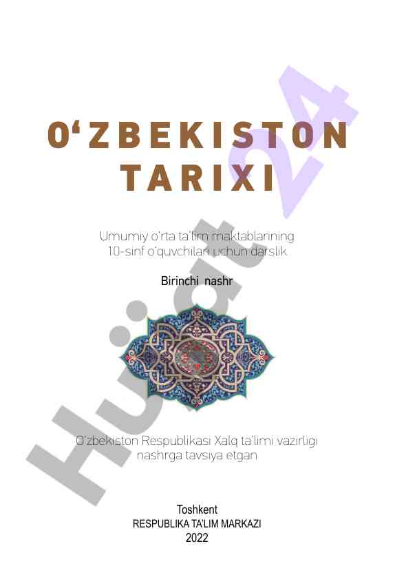 O‘zbekiston tarixi darslik 10-sinf o‘quvchilari uchun