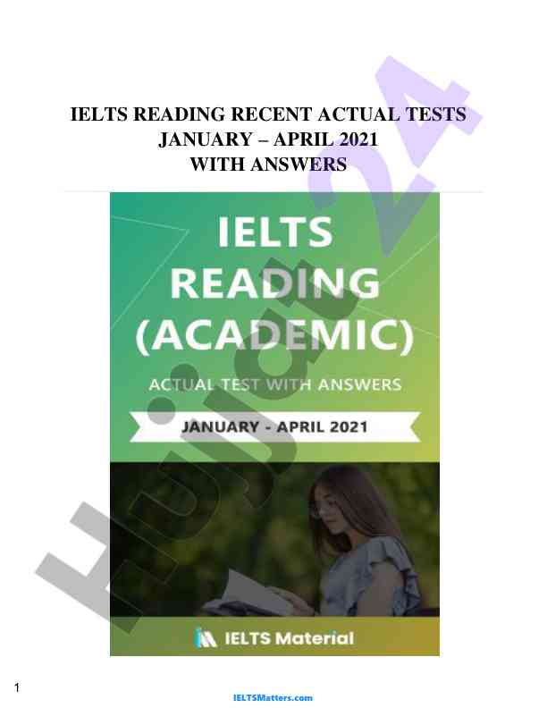 Ielts reading recent actual tests with answers