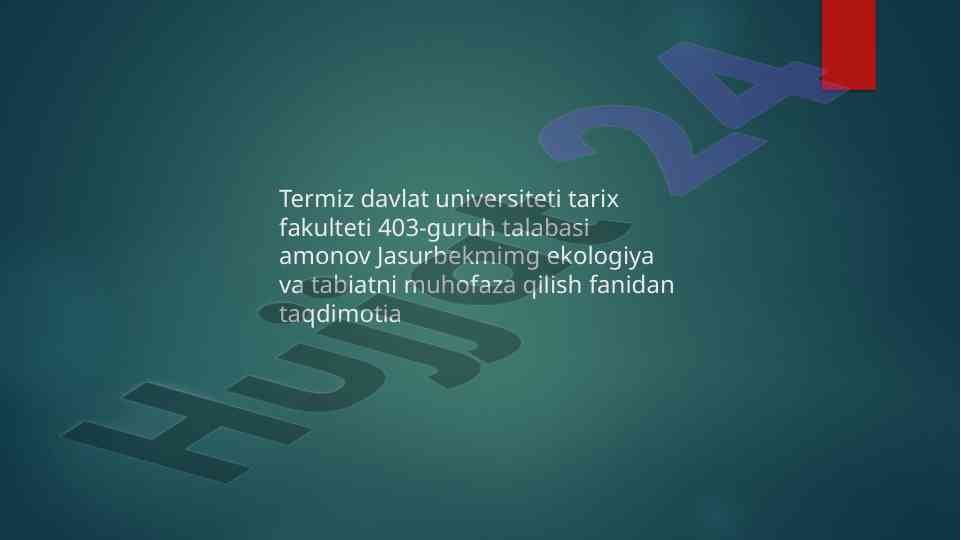 Nuosfera tushunchasi va atrof mu hit muhofazasi