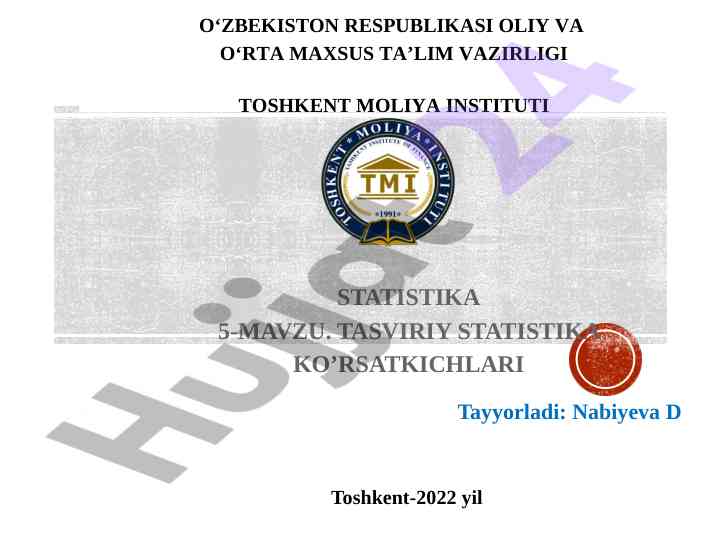 Tasviriy statistikalar va ularning turlari