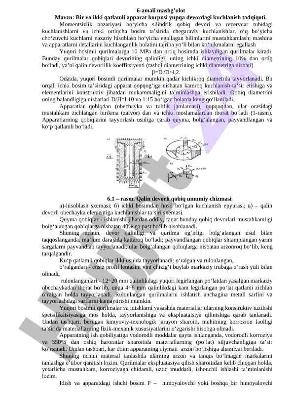 Yuqori bosimli qurilmalar korpusi tadqiqoti