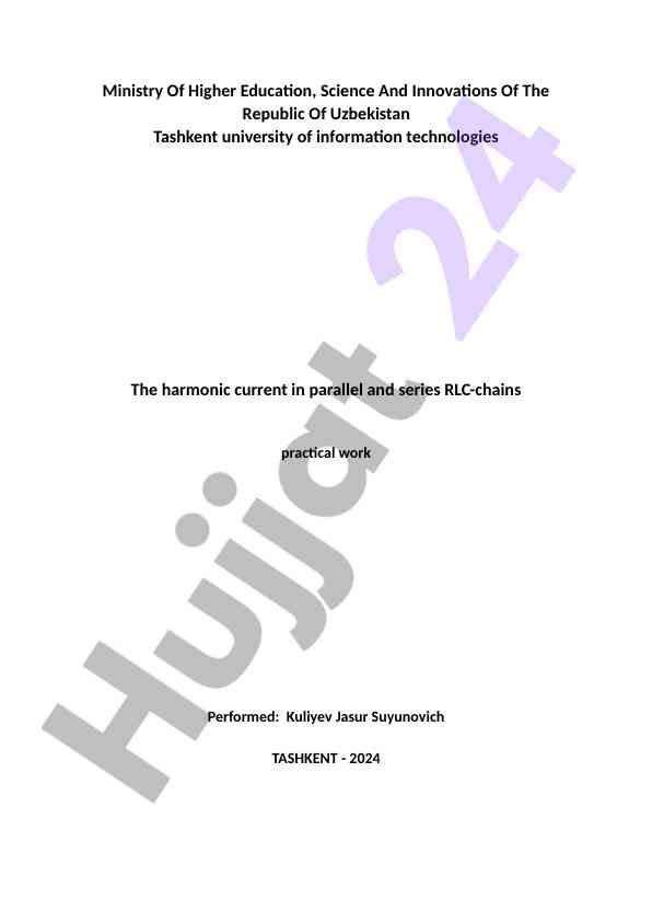Harmonik tokni parallel va seriya rlc-zanjirlarida