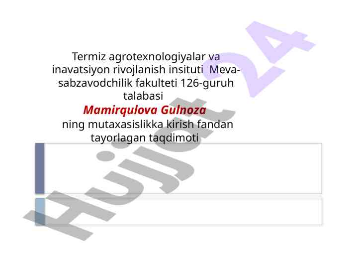 Don va don mahsulotlarini dastlabki ishlash texnologiyasi