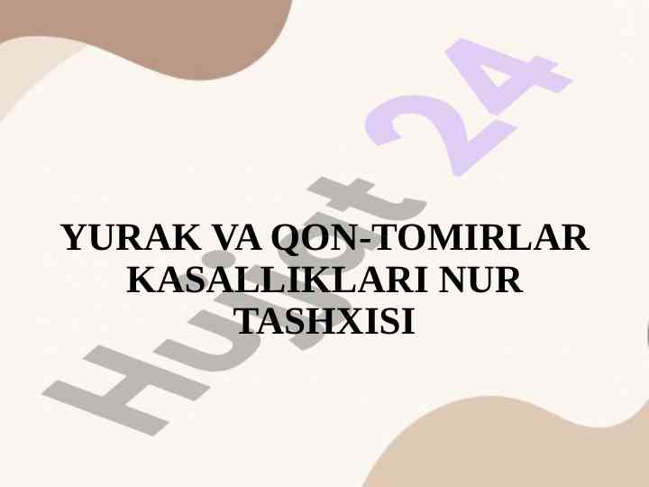 Yurak va qon-tomirlar kasalliklari tahlili