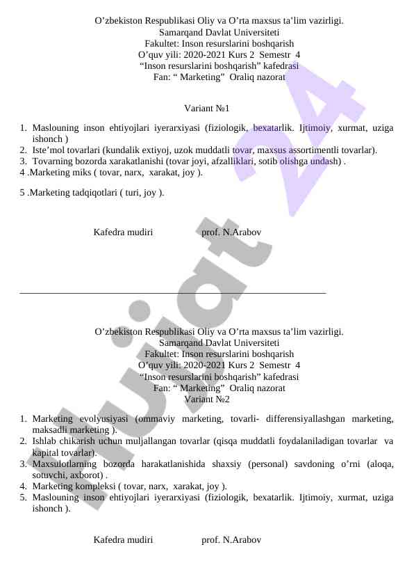 Marketing miks va inson ehtiyojlari iyerarxiyasi