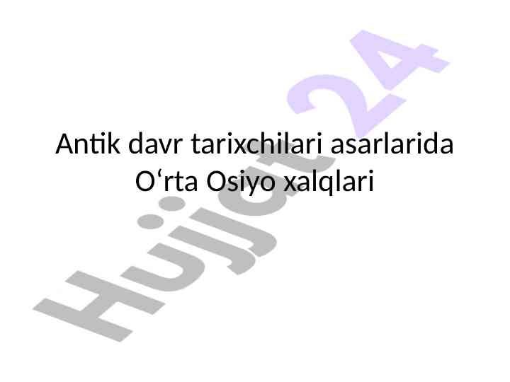 Orta osiyo xalqari tarixi va muammolari