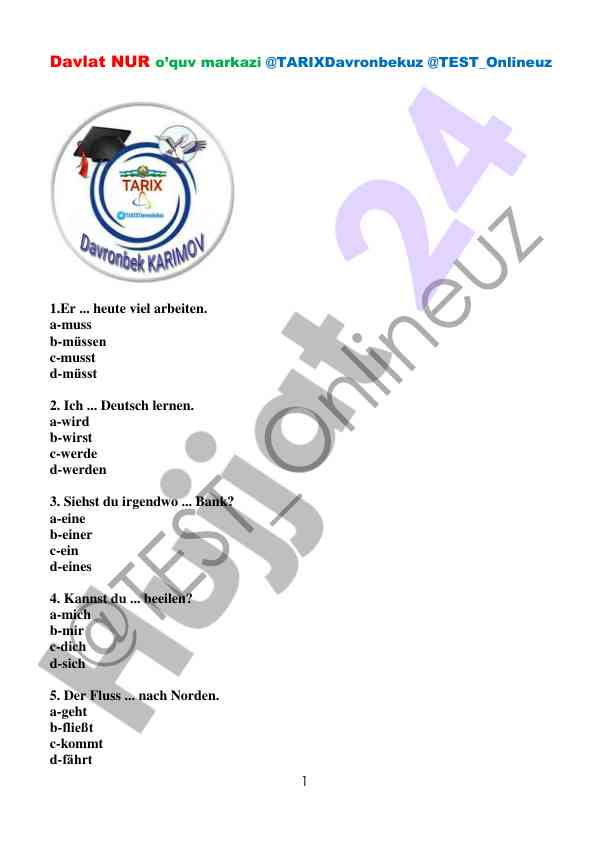 Deutsch test fragen und antworten
