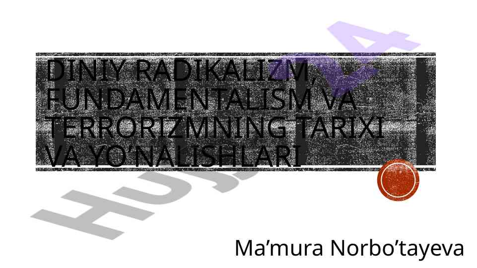Diniy radikalizm va terrorizmning tarixi