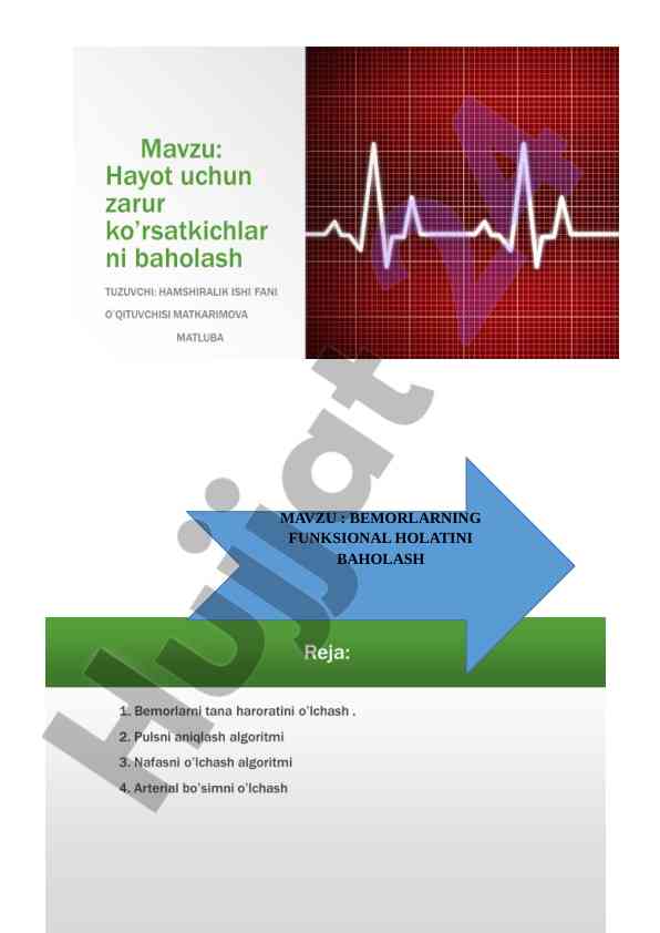 Hayot uchun zarur ko'rsatkichlar testlari