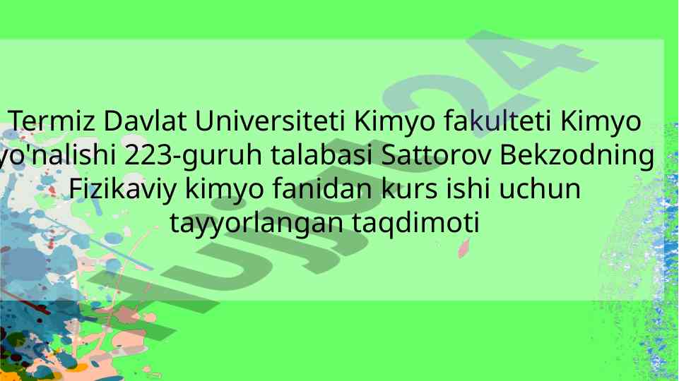 Termodinamika haqida umumiy tushuncha