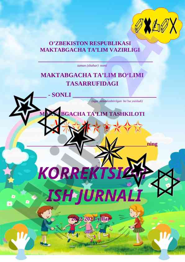 Maktabgacha ta’lim tashkilotida korrektsion ishlar