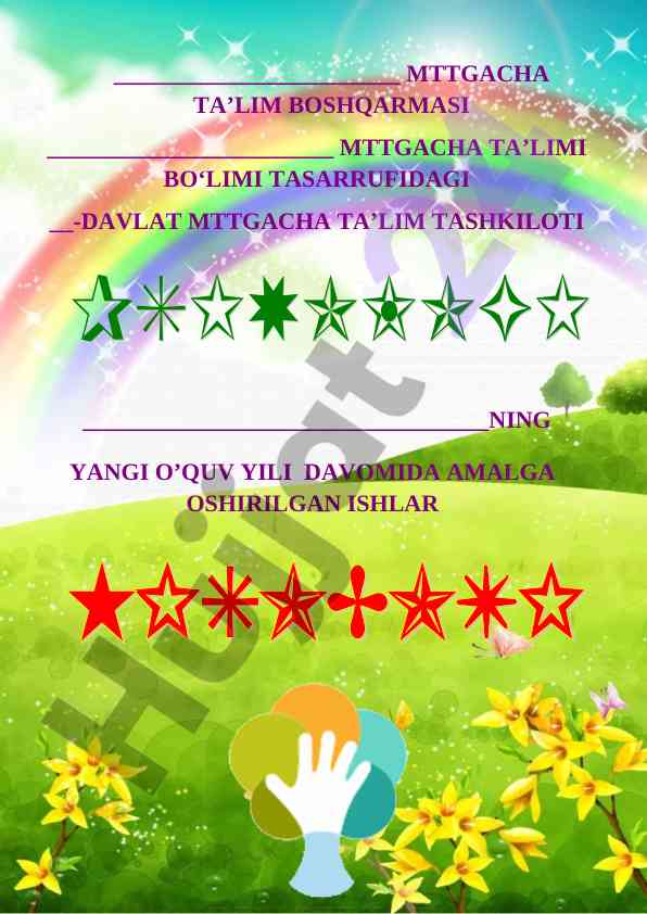 O‘zbekiston respublikasi maktabgacha ta'lim dasturi