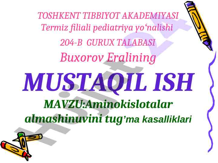 Aminokislotalar almashinuvining tug’ma kasalliklari