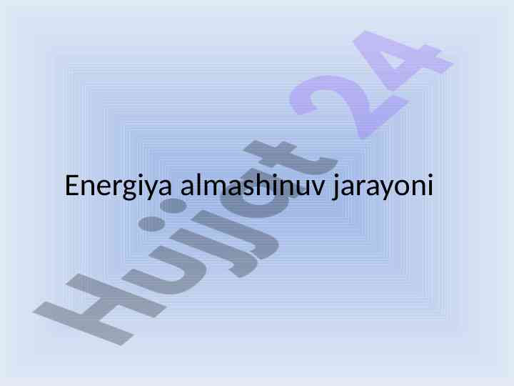 Energiya almashinuv jarayonining bosqichlari