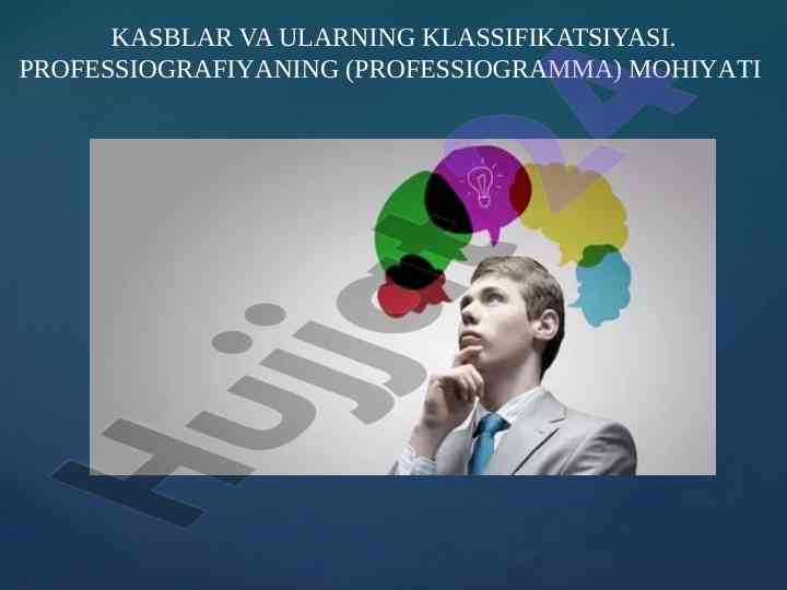 Kasblar va ularning klassifikatsiyasi