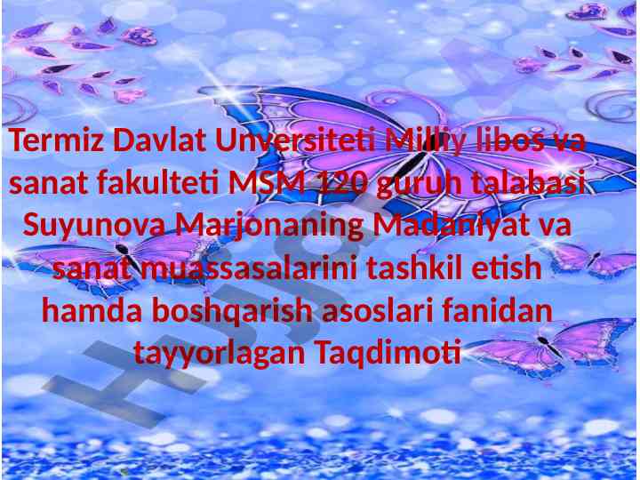 O'zbekistonda madaniyat va san'at transformatsiyalari