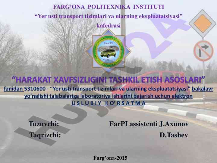 Transport vositalarining harakat miqdori va tarkibini aniqlash