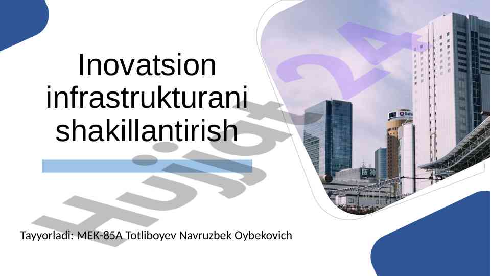 Innovatsion infrastrukturani shakillantirish tushunchalari