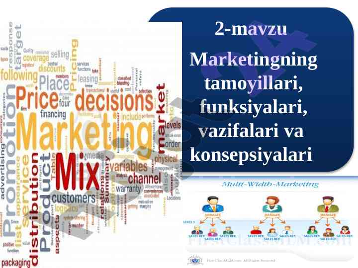 Marketingning asosiy prinsiplari va funksiyalari