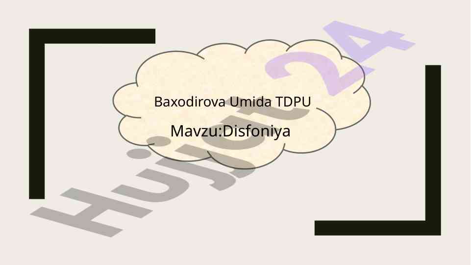 Disfoniya tushunchasi va uning turlari