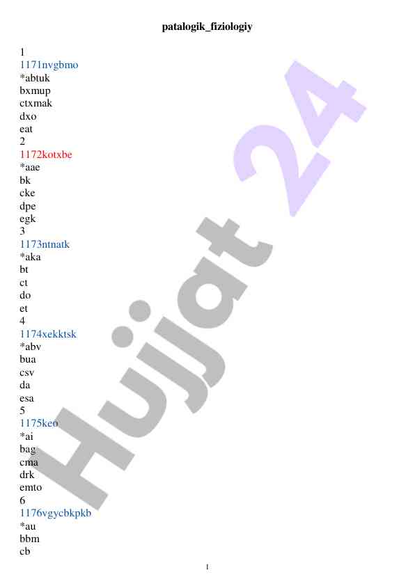 Patalogik fiziologiya kurs ishlari
