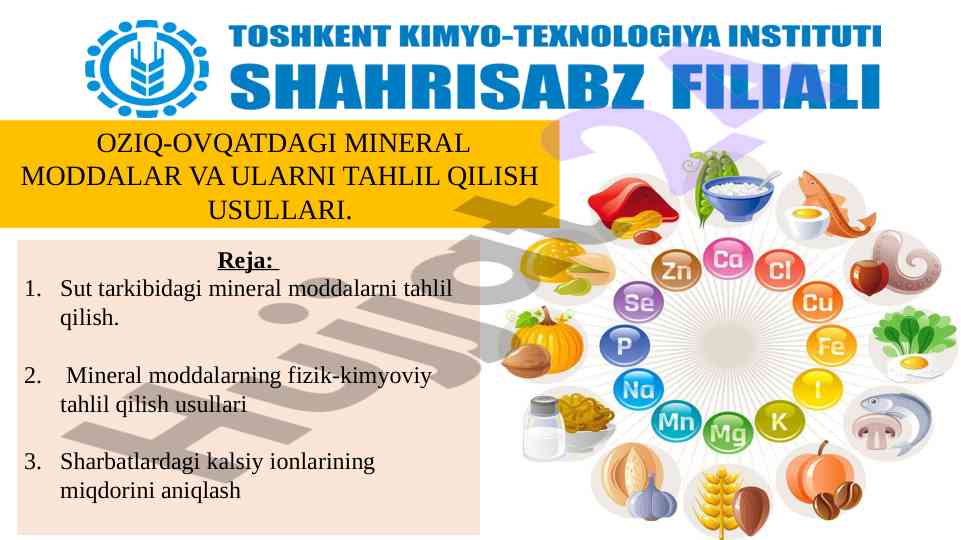 Mineral moddalar va ularning tahlil qilish usullari