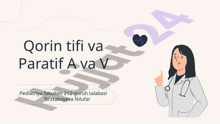 Qorin tifi va paratif a v pediatriya fakulteti