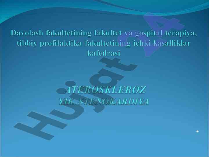 Ateroskleroz va uning xavf omillari tahlili