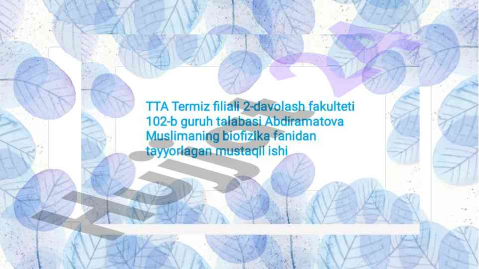 Magnit-rezonans tomografiyaning fizik asoslari