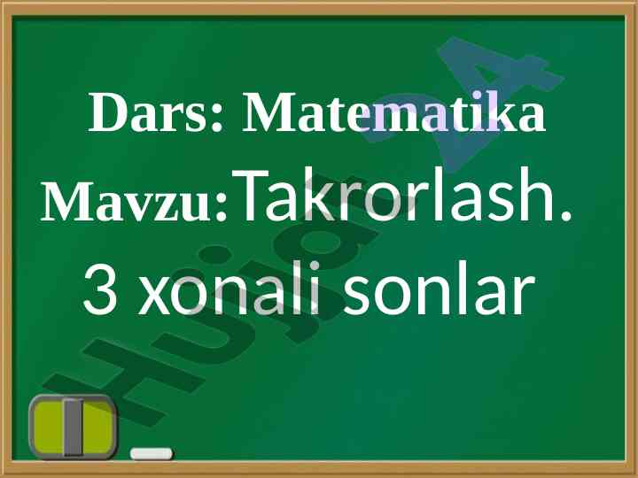 Matematika takrorlash mavzusi bo‘yicha mashqlar